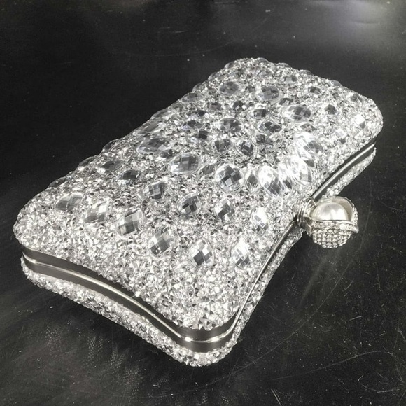 Rhinestone Silver Evening Clutch - Picture 8 of 12